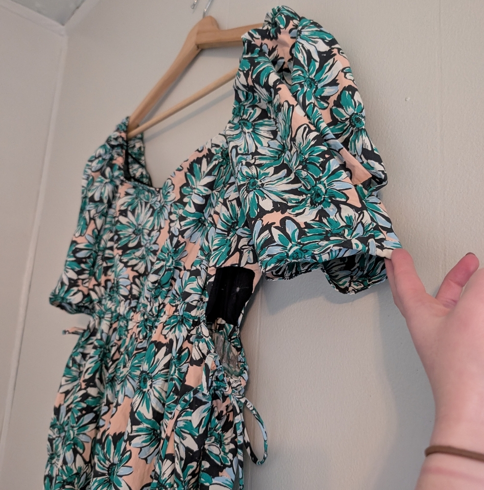 Zara Floral Cutout Poplin Dress - Picture 5 of 9